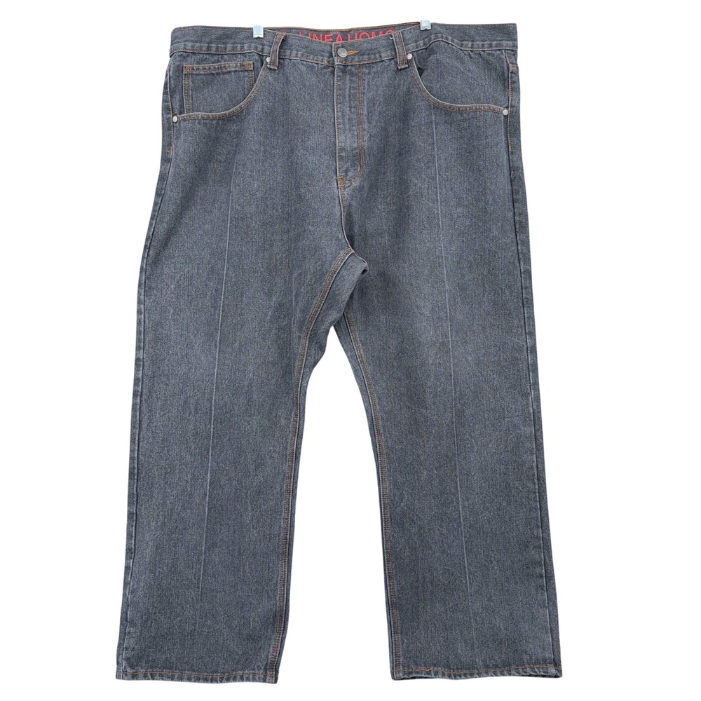 Linea Uomo Straight Leg Jeans Mens 48x30‎ Cotton Blend Gray